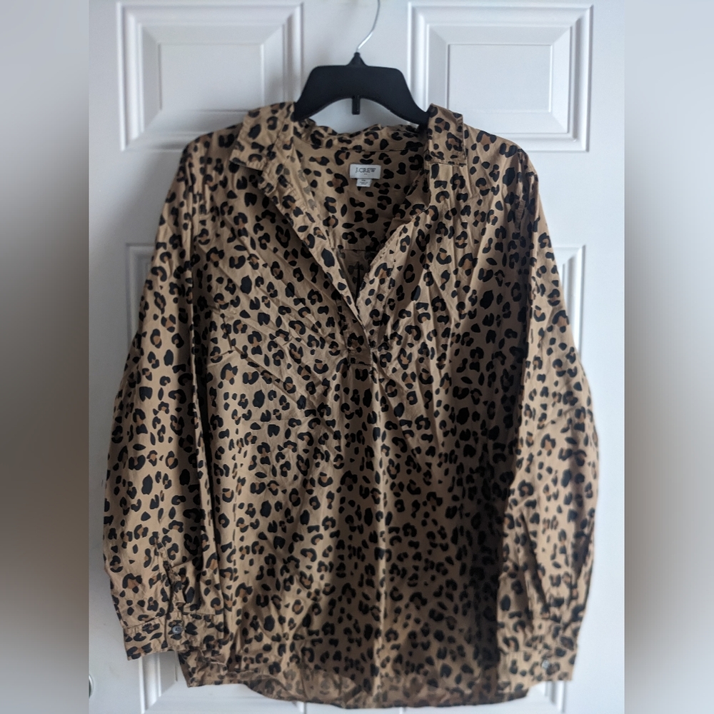 Great leopard print shirt from J. Crew.